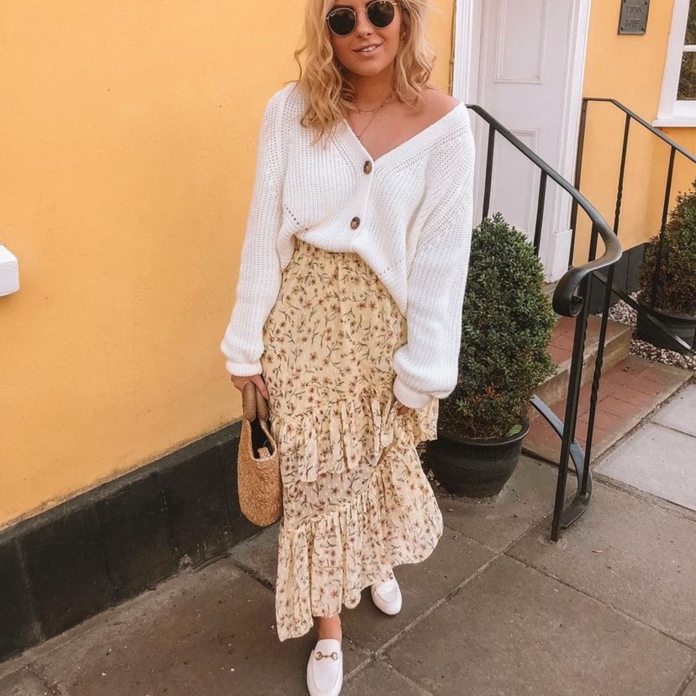 H&M Maxi Ruffle Skirt